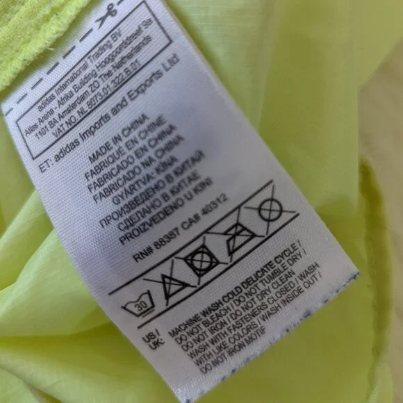 Adidas Lightweight Running Jacket - Highlighter Yellow, Purple - size XS - Picture 6 of 8